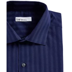 Best Pirce ⭐ Bar III Men's Slim-Fit Performance Stretch Dotted Stripe-Print 👗 Dress 👚 Shirt, Created For Macy's Navy 😍 -Cheap Bar III Store unnamed file 399