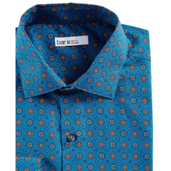 Buy 💯 Bar III Men's Slim-Fit Performance Stretch Medallion-Print 👗 Dress 👕 Shirt, Created For Macy's Teal 😉 -Cheap Bar III Store unnamed file 405