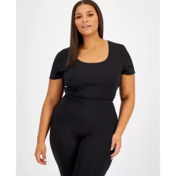 Top 10 ⌛ Bar III Trendy Plus Size Sculpting Short-Sleeve Bodysuit, Created For Macy's Rare Wood 🔥 -Cheap Bar III Store unnamed file 407