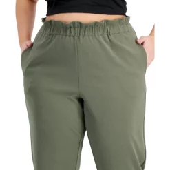 Discount 👏 Bar III Trendy Plus Size Paperbag-Waist Jogger Pants, Created For Macy's Deep Black 🧨 -Cheap Bar III Store unnamed file 427