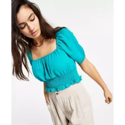 Budget 🎉 Bar III Square-Neck Top, Created For Macy's Mid Green 🔥 -Cheap Bar III Store unnamed file 444