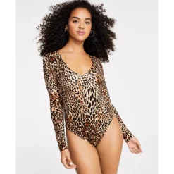 Best deal 🎁 Bar III 👩 Women's Cheetah-Print Long-Sleeve Bodysuit, Created For Macy's Chrm Cheetah ⭐ -Cheap Bar III Store unnamed file 460
