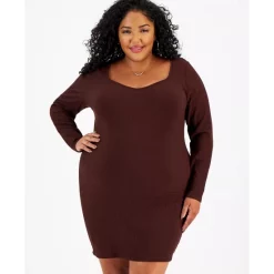 Wholesale 😍 Bar III Plus Size Ribbed Sweetheart-Neck Mini 👗 Dress, Created For Macy's Cherry On Top ⌛ -Cheap Bar III Store unnamed file 492