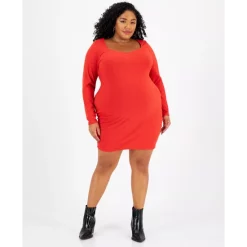 Wholesale 😍 Bar III Plus Size Ribbed Sweetheart-Neck Mini 👗 Dress, Created For Macy's Cherry On Top ⌛ -Cheap Bar III Store unnamed file 493