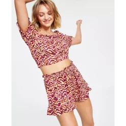 Flash Sale ✔️ Bar III 👩 Women's Tie-Waist Straight-Leg Ankle Pants, Created For Macy's Gaucho Brown 🌟