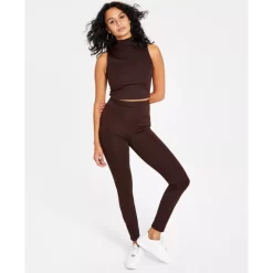 New 😍 Bar III 👩 Women's V-Neck Tie-Waist Jumpsuit, Created For Macy's Toasted Almond 🔥 -Cheap Bar III Store unnamed file 512