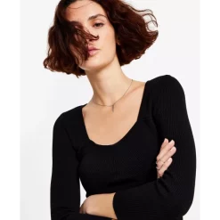 Promo 🌟 Bar III 👩 Women's Cropped Sleeveless Crossover Crop Top, Created For Macy's Pink Shock 🛒