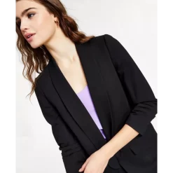 Best Sale 👏 Bar III 👩 Women's Plaid Double-Breasted Blazer, Created For Macy's Boysenberry Combo 🤩