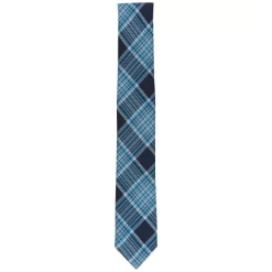 Hot Sale 🔔 Bar III Men's Leroy Plaid Skinny Tie, Created For Macy's Teal 🎁 -Cheap Bar III Store unnamed file 668