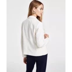Best Sale ⭐ Bar III 👩 Women's Faux-Double-Breasted Fringe-Trim Blazer, Created For Macy's Bar White 😍 -Cheap Bar III Store unnamed file 67
