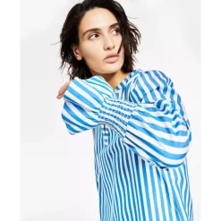 Top 10 👍 Bar III 👩 Women's Animal-Print Tie-Neck Blouse, Created For Macy's Morello Cherry Multi 🧨