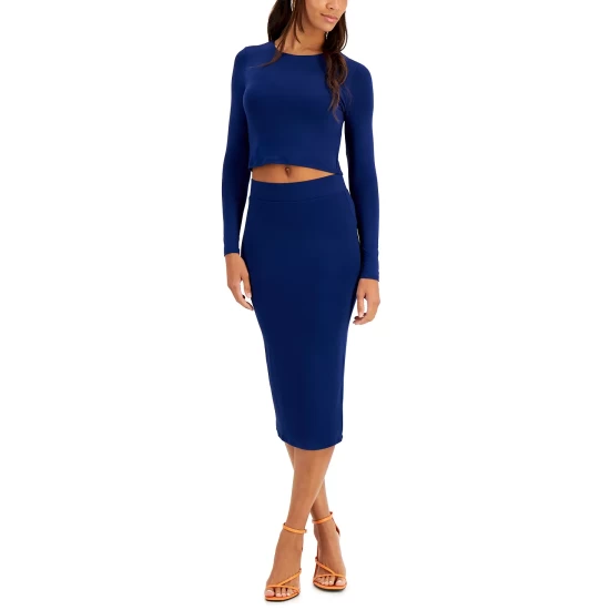 Budget π Bar III Bodycon Long-Sleeve Cropped Top, Created For Macy's Blazing Navy π 1 Budget π Bar III Bodycon Long-Sleeve Cropped Top, Created For Macy's Blazing Navy π
