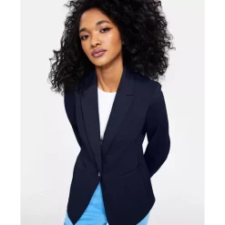 Best Pirce 🥰 Bar III Single Button Blazer, Created For Macy's Bar Navy 🎁 -Cheap Bar III Store unnamed file 721