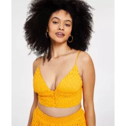 Cheapest ❤️ Bar III 👩 Women's Eyelet Crop Top, Created For Macy's Gold Brick 🛒 -Cheap Bar III Store unnamed file 770