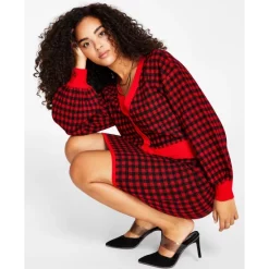 Best deal ⭐ Bar III 👩 Women's Ruched Bodycon Velvet Mini 👗 Dress, Created For Macy's Deep Black 🔔