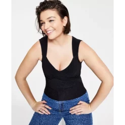 Best Sale 🎁 Bar III 👩 Women's Bustier Tank Top, Created For Macy's Bright White 👏 -Cheap Bar III Store unnamed file 816