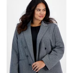 Cheap ✨ Bar III Plus Size Shimmer Herringbone Long-Sleeve Blazer, Created For Macy's Silver Combo 🎁 -Cheap Bar III Store unnamed file 829
