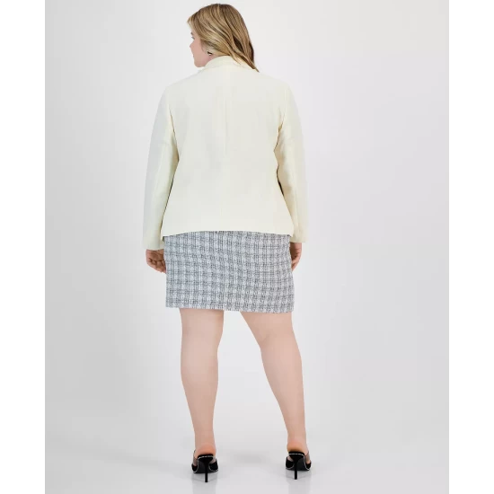 Hot Sale π Bar III Plus Size Faux Double Breasted Blazer, Twist-Neck Sweater & Tweed π Skirt, Created For Macy's Black π€© 2 Hot Sale π Bar III Plus Size Faux Double Breasted Blazer, Twist-Neck Sweater & Tweed π Skirt, Created For Macy's Black π€© - Image 2