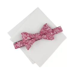 Discount 🎉 Bar III Men's Wiles Floral Bow Tie & Pocket Square Set, Created For Macy's Red 😉 -Cheap Bar III Store unnamed file 876