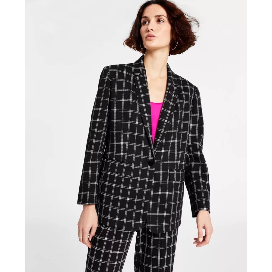 Best reviews of โ Bar III ๐ฉ Women's Plaid Long-Sleeve Single-Button Boyfriend Blazer, Created For Macy's Black Combo โจ 4 Best reviews of โ Bar III ๐ฉ Women's Plaid Long-Sleeve Single-Button Boyfriend Blazer, Created For Macy's Black Combo โจ - Image 4