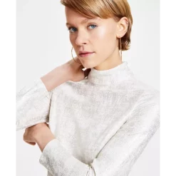 Hot Sale 😉 Bar III Plus Size Tie-Neck Mesh-Contrast Blouse, Created For Macy's Black 🎁 -Cheap Bar III Store unnamed file 933